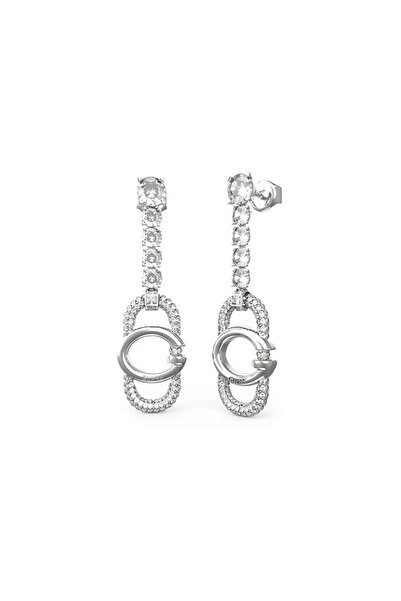 Guess JGUJUBE04507JWRHTU أقراط نسائية باللون الرمادي المعدني JGUJUBE04507JWRHTU