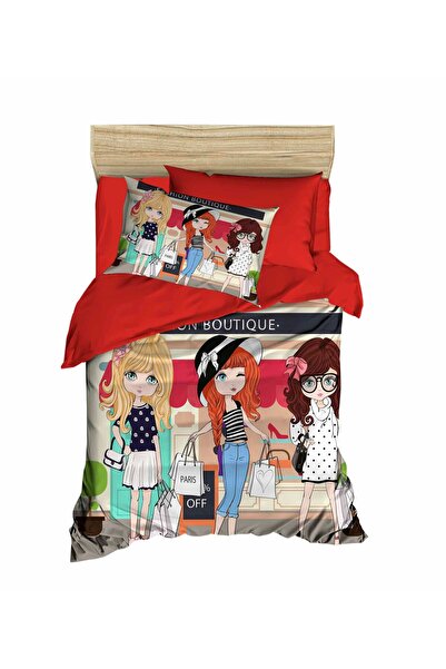 Fabeteks Girls Shopping Single Teen Duvet Cover Set