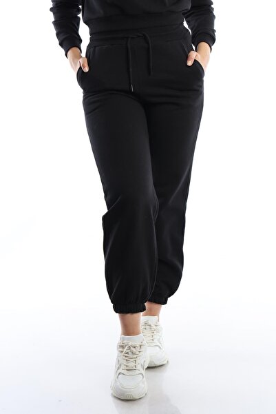 Polo State Pantaloni de sport elastici cu 3 fire pentru femei, negri