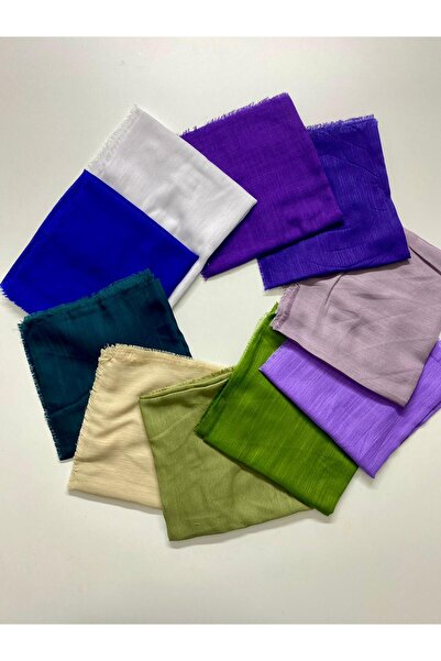 Organic Scarfs Flamlı Eşarp 10'lu Paket Hediyelik Dağıtmalık Pamuklu Yazma Eş...