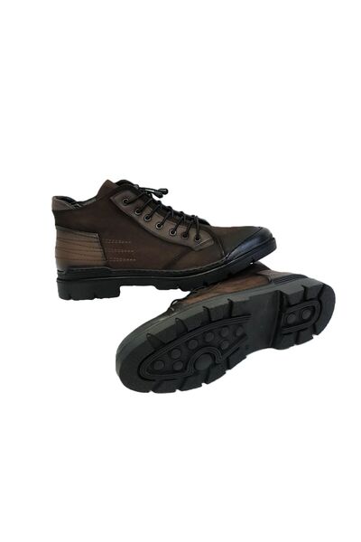 KAFKASLAR AYAKKABI Ανδρικά Αθλητικά Μποτάκια Χακί με Ορθοπεδική Σόλα - Δερμάτινα και Ελαστικά