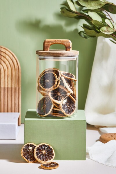 Lora Bianca برطمان زجاجي بغطاء/حاوية تخزين - 15 سم