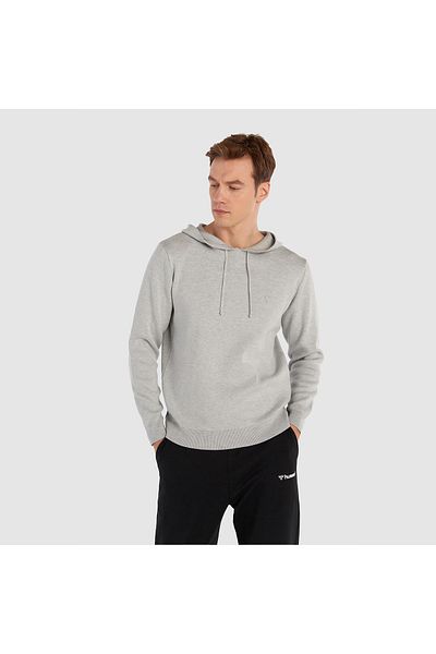 hummel Ανδρικό φούτερ με κουκούλα Lenz Knit σε γκρι χρώμα