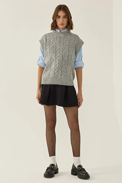 Hiccup Saç Örgüsü Desenli Kazak