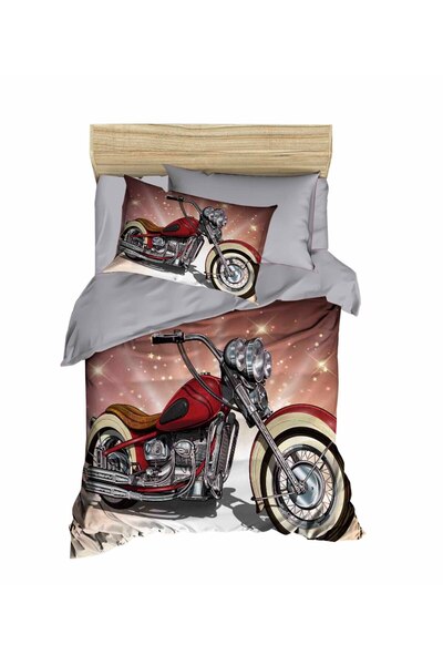 Fabeteks Red Motor Single Young Duvet Cover Set