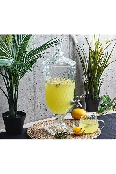 Albergio Cam Şerbetlik Lüks 2 Litre Kokteyl Limonata Meşrubat Sebil