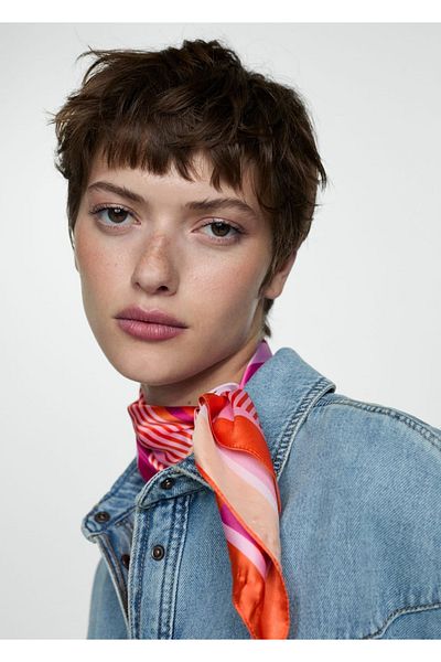 MANGO Woman Gestreifter Schal