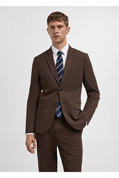 MANGO Man Stretch Fabric Super Slim Fit Blazer Jacket
