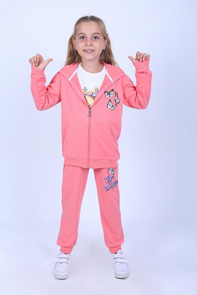 stella kids Hooded Three Piece Girl's Suit (100% Cotton)