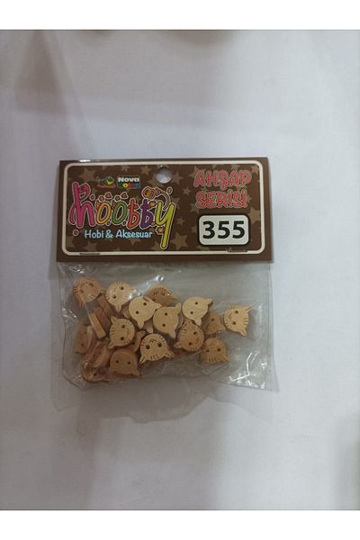 Nova Color Nc-355 Model Wooden Patterned Button Cat (1 Pack)