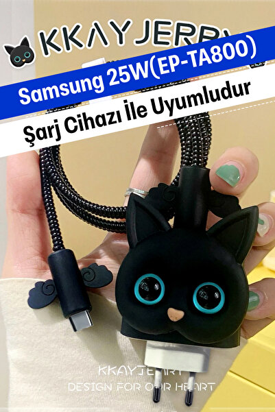 WANNACASE 25W (EP-TA800) Uyumlu Şarj Başlığı Adaptörü Koruma Kablo Koruyucu 5...