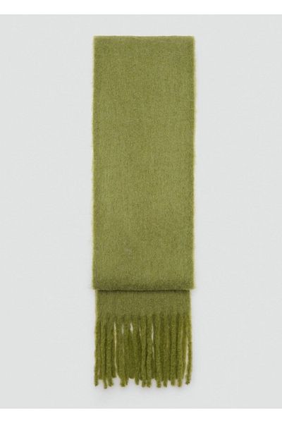 MANGO Woman Tassel Wool Blended Scarf