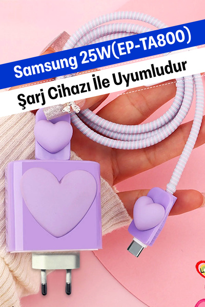 WANNACASE Samsung 25W (EP-TA800) Uyumlu Şarj Başlığı Adaptörü Koruma Kablo Ko...