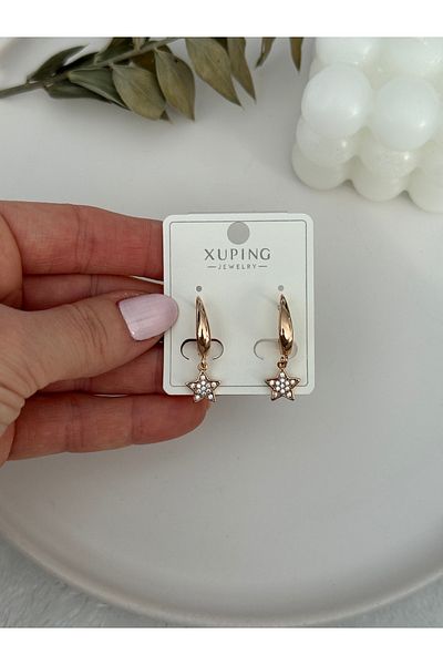 Miliva Xuping Model Mini Star Rose - Gold Plated Earrings| Imported Earrings| Zircon Stone Star Earrings