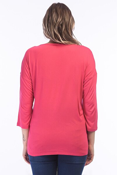 Şans Women's Plus Size Fujya Stone Embroidered Blouse 65n31753