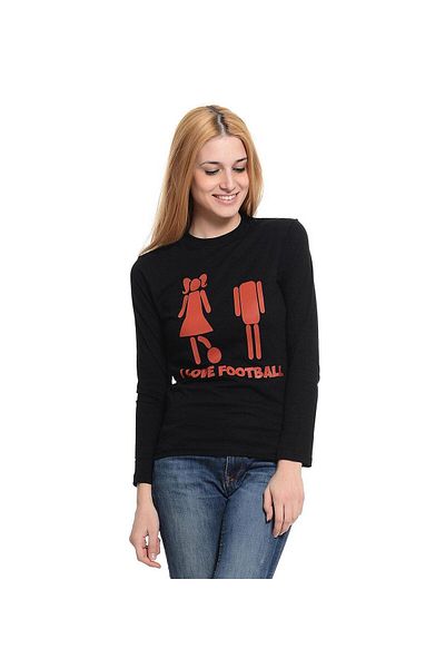 Tshirthane Hanorac negru pentru femei I Love Football Funny Printed
