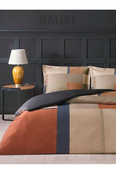 Taç Σετ Παπλωματοθήκη Evander Orange Satin Διπλό 200x220 cm