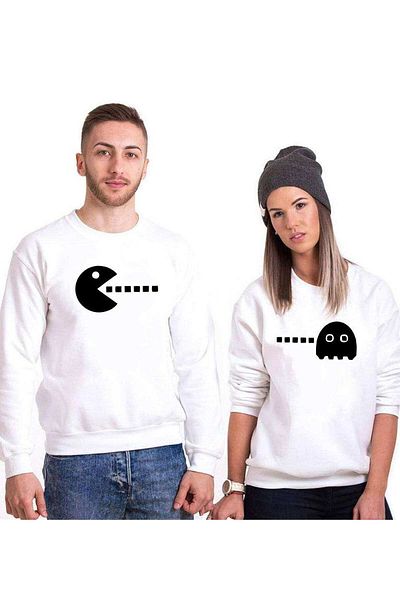 Tshirthane Pacman Lover Combos Sweatshirt Couple Combination