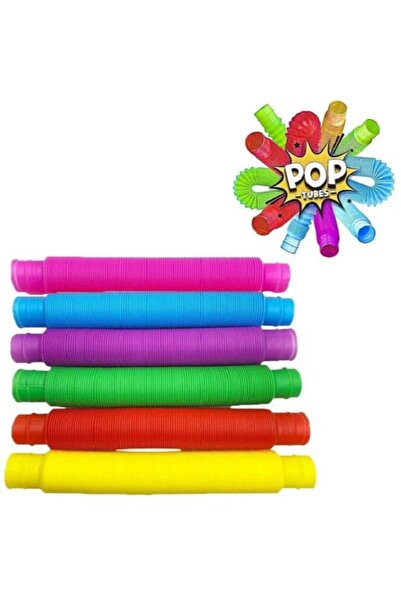 Genel Markalar 6 Adet Pop Tube Duyusal Strec Boru Oyuncak Zihinsel Eğitici Oy...