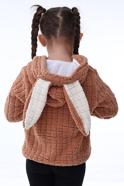 aden kids 1-5 години кафява плюшена детска жилетка с шарки на крокодил - карирана, с цип и подплата отвътре