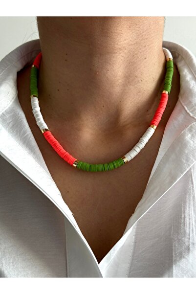 HERCY Gold Detaylı Renkli Fimo Kolye