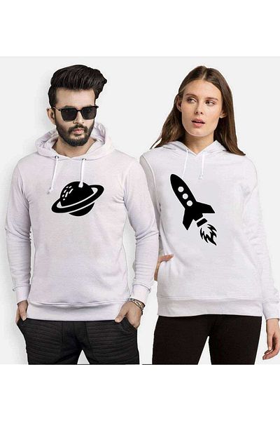 Tshirthane Jupiter Rocket Lover Combinations Hooded Couple Combination