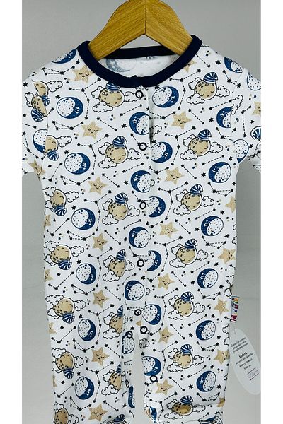 Mıdırık Patterned 100% Cotton Baby Boy Jumpsuit