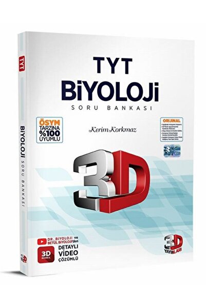 3D Yayınları Tyt Biyoloji Soru Bankası Tamamı Video Çözümlü