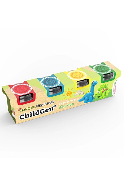 ChildGen Set of 4 125Gr Standard Play Dough (4X125Gr) (Yellow-Red-Blue-Green)