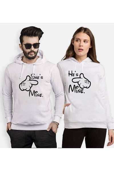 Tshirthane She He Mine Lover Combinations Hooded Couple Combination