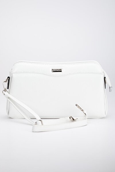 Dilimler Ayakkabı Жіночий портфель-гаманець Білий шкіряний 3 відділення Довгий короткий ремінець