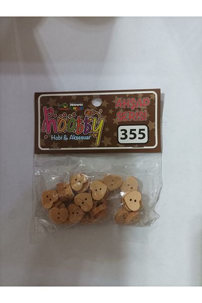 Nova Color Wooden Patterned Button Heart Nc-355 (1 Pack)