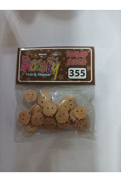 Nova Color Wooden Patterned Button Apple Nc-355 (1 Pack)