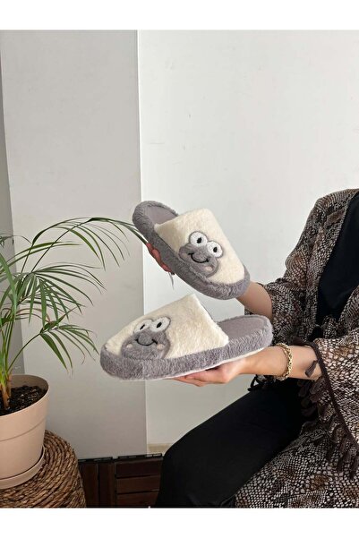 Behtah Kundura شبشب منزلي نسائي من القطيفة الحلوة - شبشب ضفدع، مهر وحزمة، نعل سميك لا يصدر أصوات