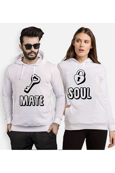 Tshirthane Soul Mate Key Lover Combinations Hooded Couple Combination
