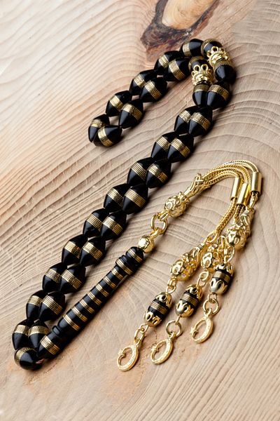 OTTOTESBİH Men's, Embroidered Kuka Prayer Beads, Coiled Kuka Prayer Beads, Father's Day Gift
