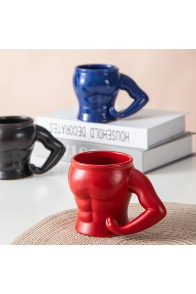 Livava Muscular Porcelain Mug, Red, 14X10