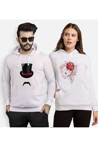 Tshirthane Her Beast His Beutiful Lover Combinations Hooded Couple Combination