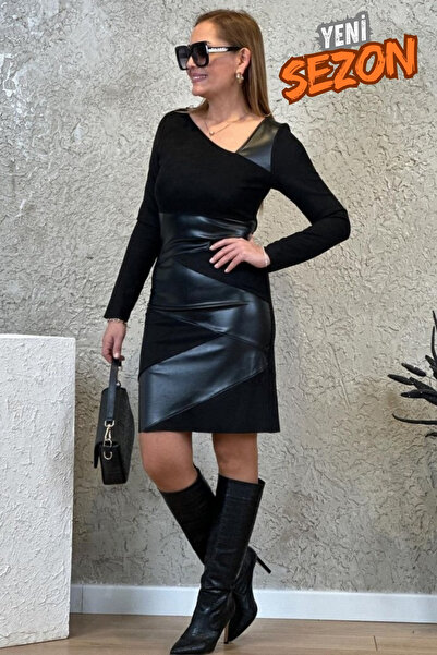 Kokosh moda Γυναικείο Μίνι Δερμάτινο Φόρεμα