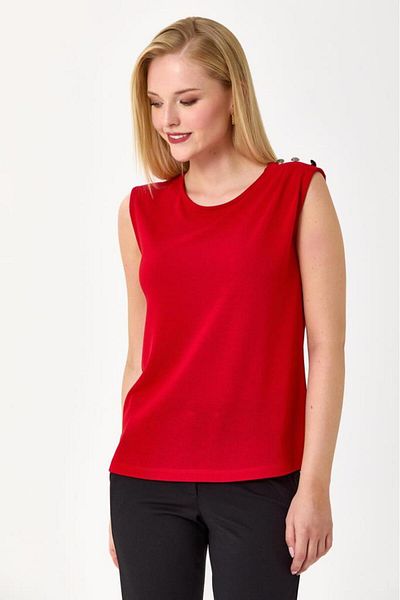 İKİLER Round Neck Single Shoulder Button Detailed Blouse 245-1006