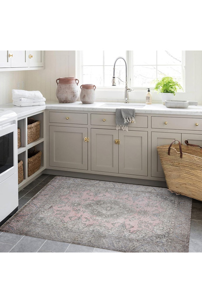 Rugs Modern Halı Umut Koleksiyonu Pembe ve Gri Temalı Geleneksel Motif ve Boh...