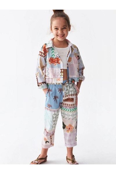 NK Jachetă pentru fetiță cu model palmier
