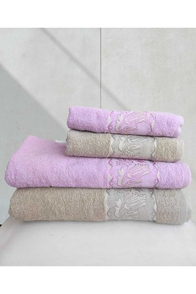 denizli hatırası Σετ Μπάνιου 2 Τεμάχια 70x140 cm και 2 Τεμάχια πετσέτες 50x90 cm
