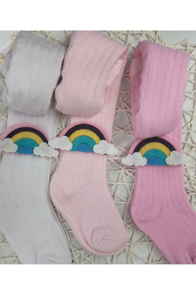 ÖZKARDEŞLER BABY Bebek ve çocuk killotlu çorap Gökkuşağı 3lü set