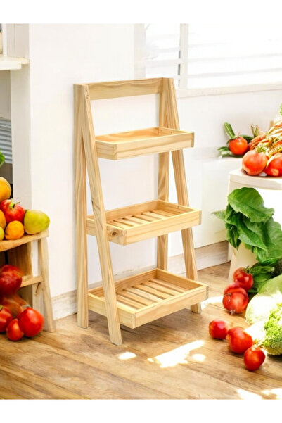 aryawoodcraft Sebzelik Mutfak Kiler Balkon Düzenleyici Raf