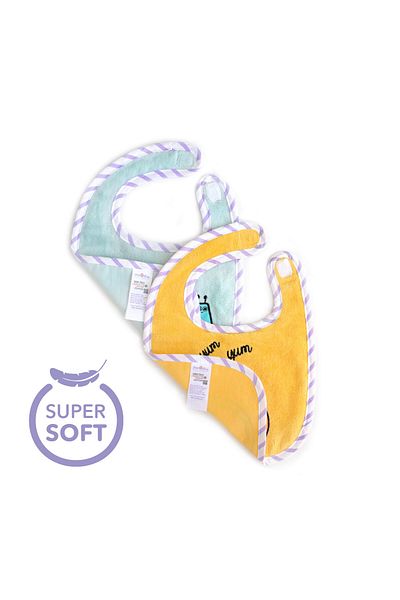 Milk & Moo Milk&moo Towel Bib Set Of 2 Chubby Cat And Sangaloz