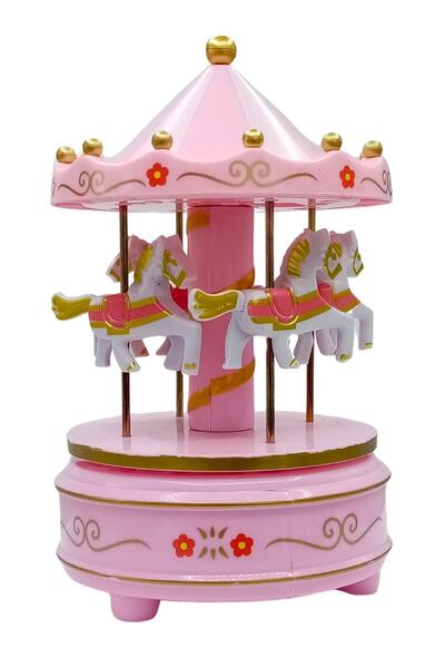 Dünyadan Hediyeler Atlı Karınca Müzik Kutusu Kurmalı Pembe Büyük No.2