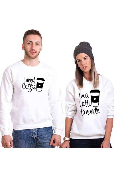 Tshirthane Coffee Lover Combinations Sweatshirt Couple Combination