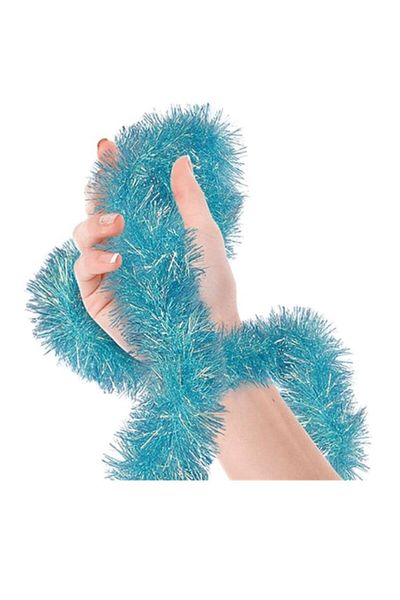 asöy Ghirlandă de Crăciun Albastru Sclipici cu Grosime de 180 Cm - Ornament pentru Pomul de Crăciun 5cm