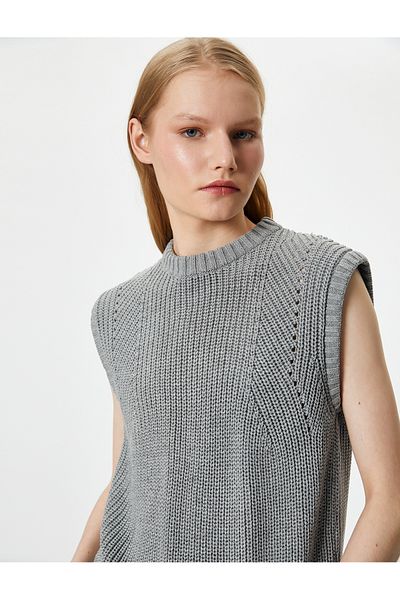 Koton Knitted Sweater Crew Neck Sleeveless